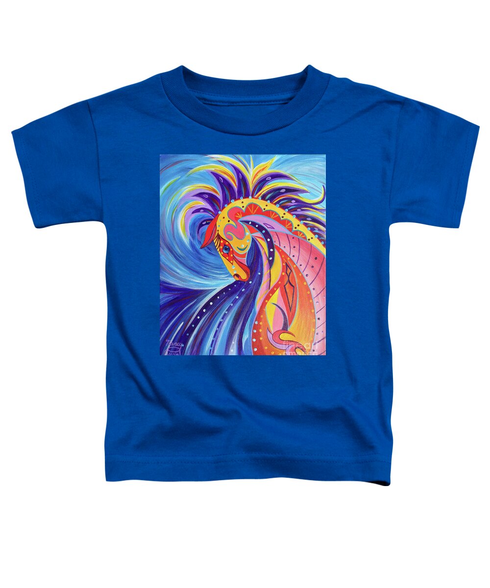 Horse Toddler T-Shirt featuring the painting War Horse by Nancy Cupp