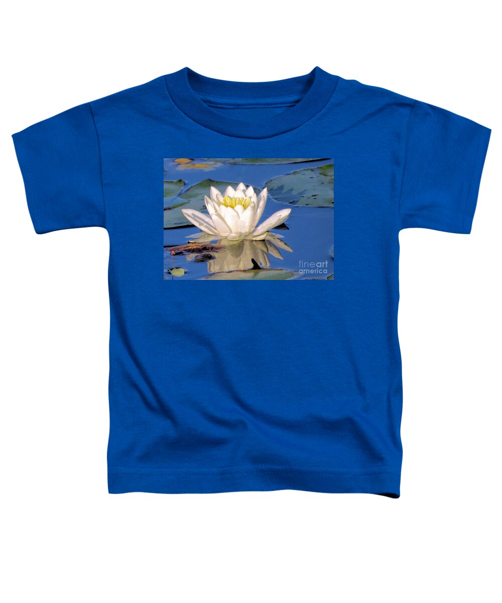 Janice Drew Toddler T-Shirt featuring the photograph Water Lily Reflection by Janice Drew