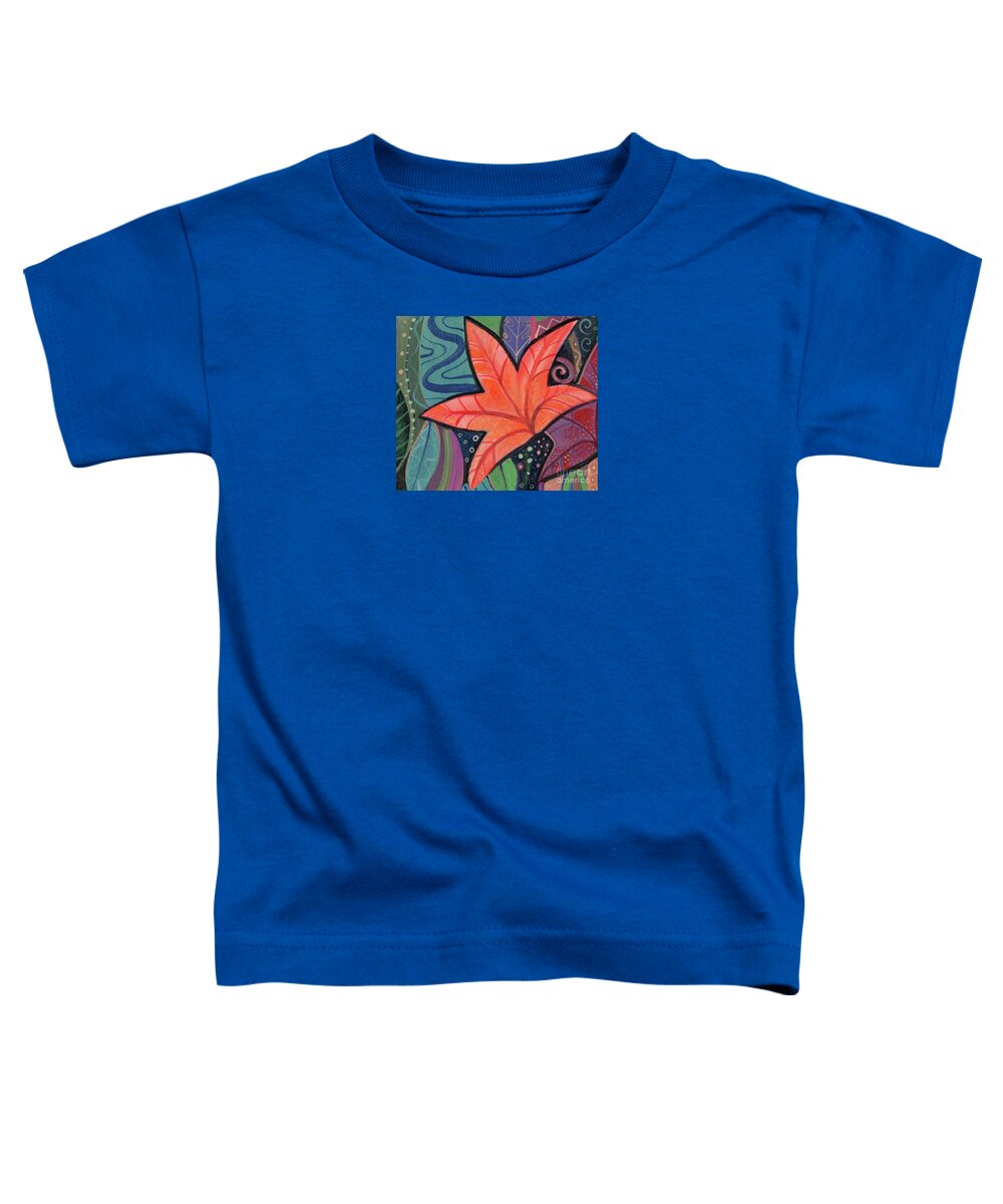 Orange Leaf Toddler T-Shirt featuring the digital art When The Leaves Turn by Helena Tiainen