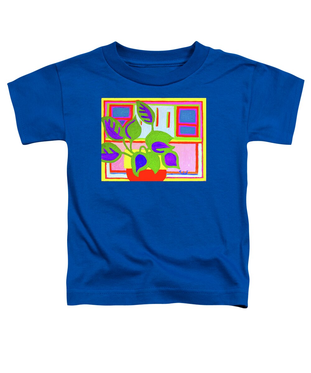 House Plant Toddler T-Shirt featuring the painting Window Plant by Rod Whyte