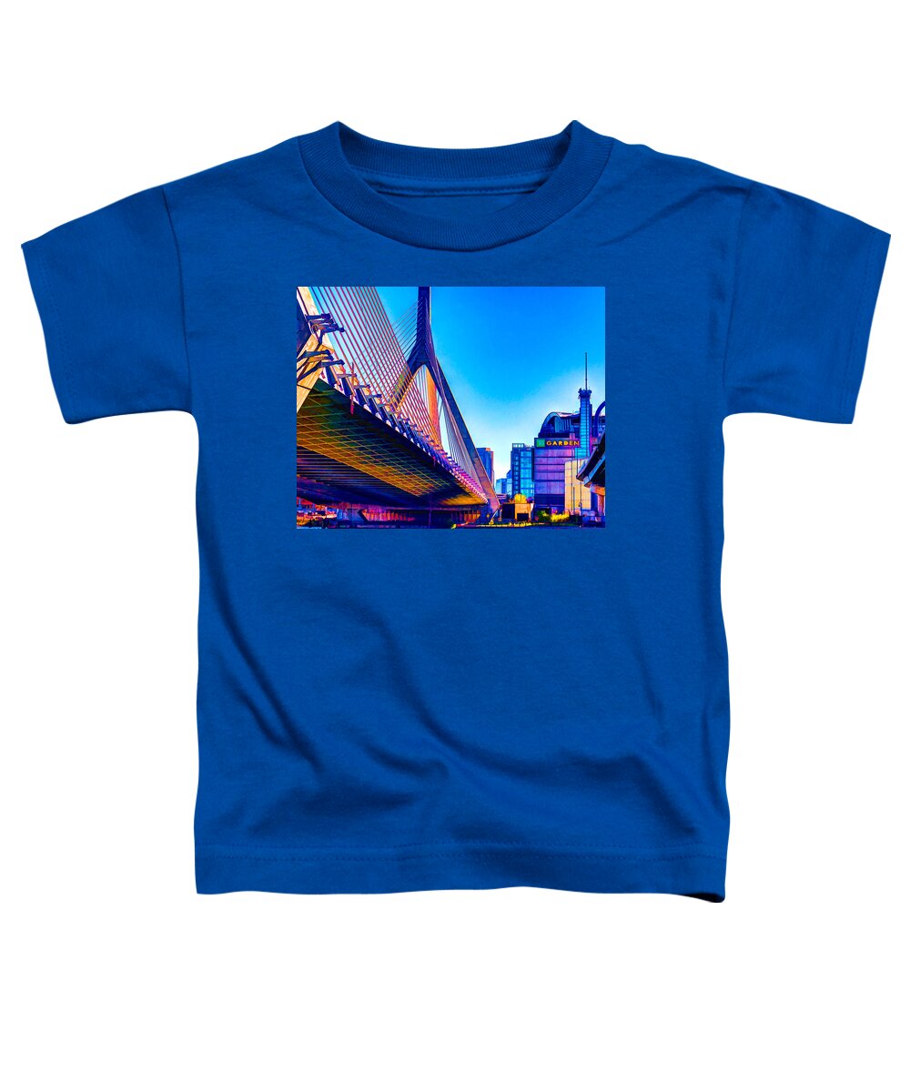 Dave Thompsen Photography Toddler T-Shirt featuring the photograph Zakim Bridge by David Thompsen
