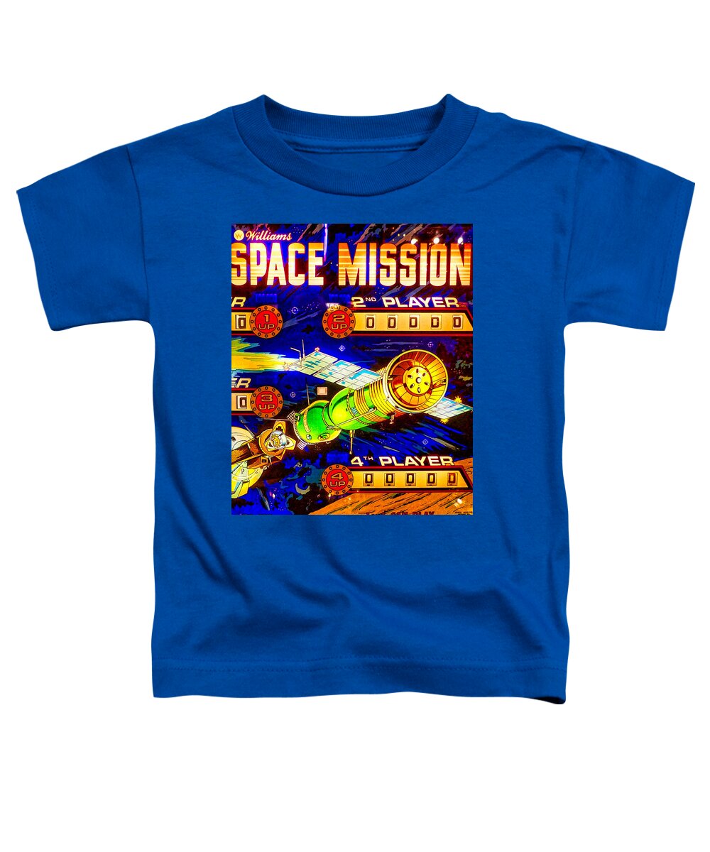 1976 Space Mission Pinball Machine Toddler T-Shirt featuring the photograph 1976 Space Mission Pinball by Joan Reese