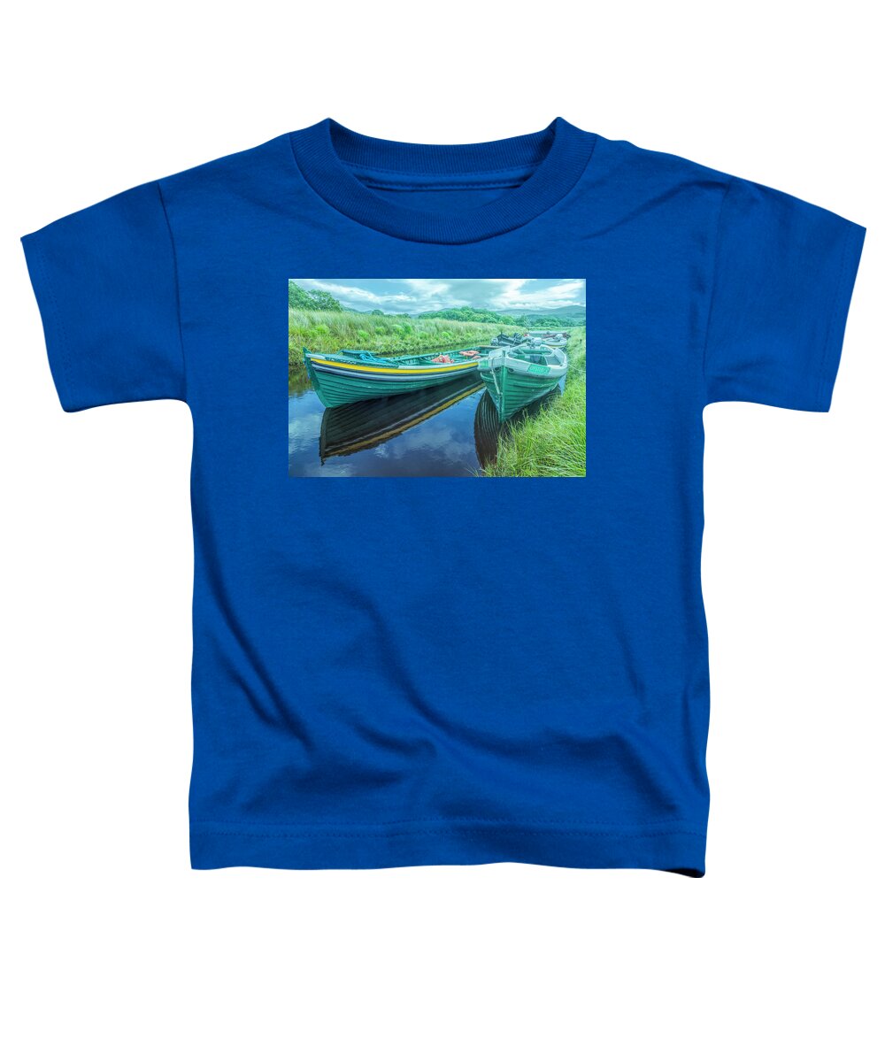 Boats Toddler T-Shirt featuring the photograph Boats in the Soft Morning Light by Debra and Dave Vanderlaan