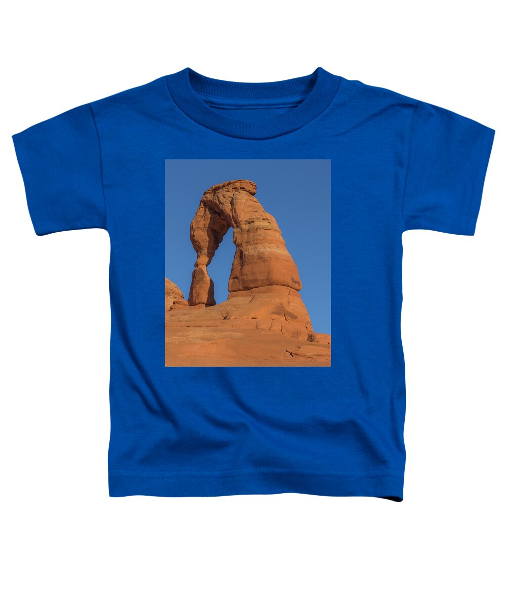 Delicate Arch Toddler T-Shirt featuring the photograph Delicate Arch from Below by Joe Kopp