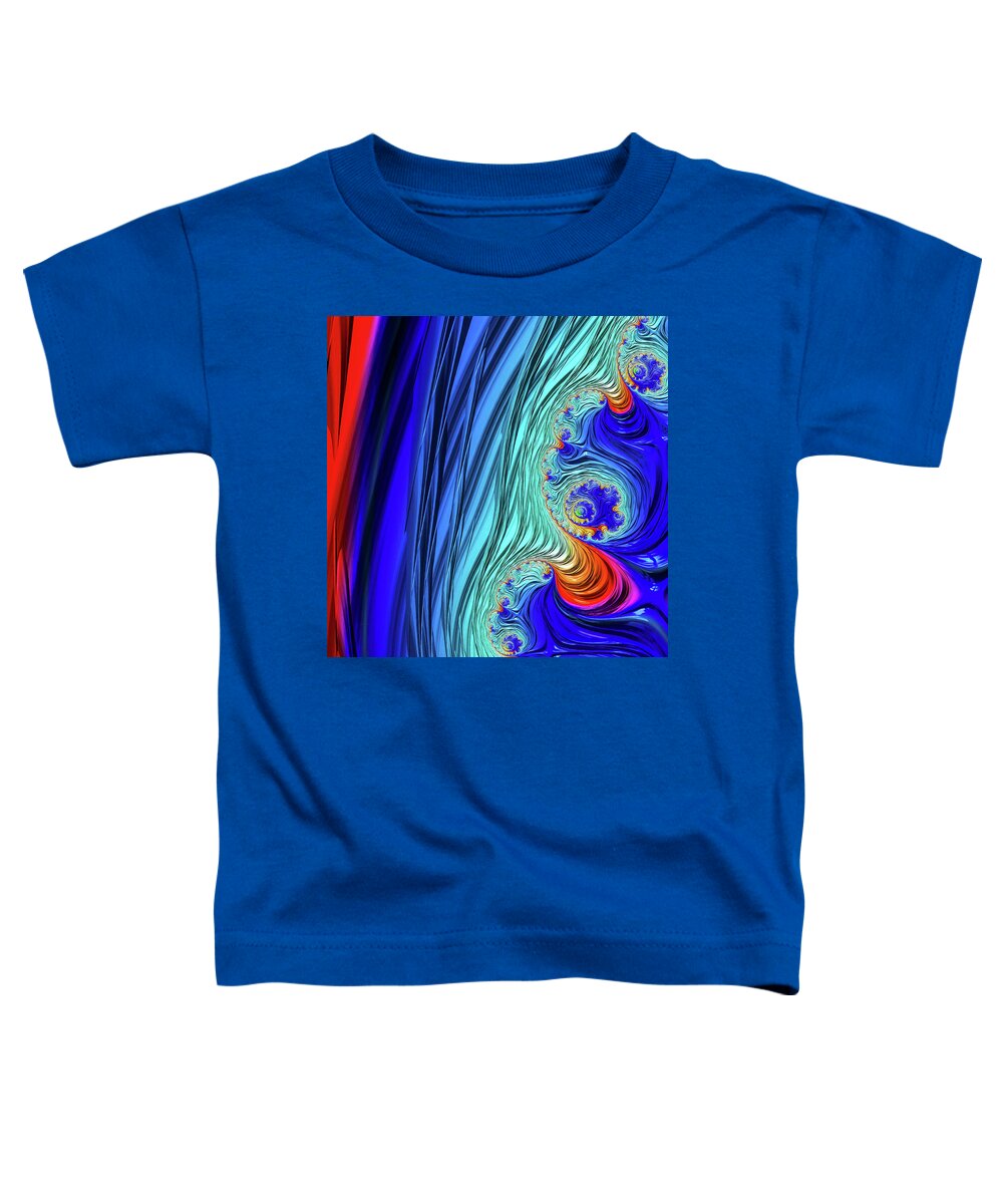 Fractals Toddler T-Shirt featuring the digital art Down the plughole by Gaye Bentham