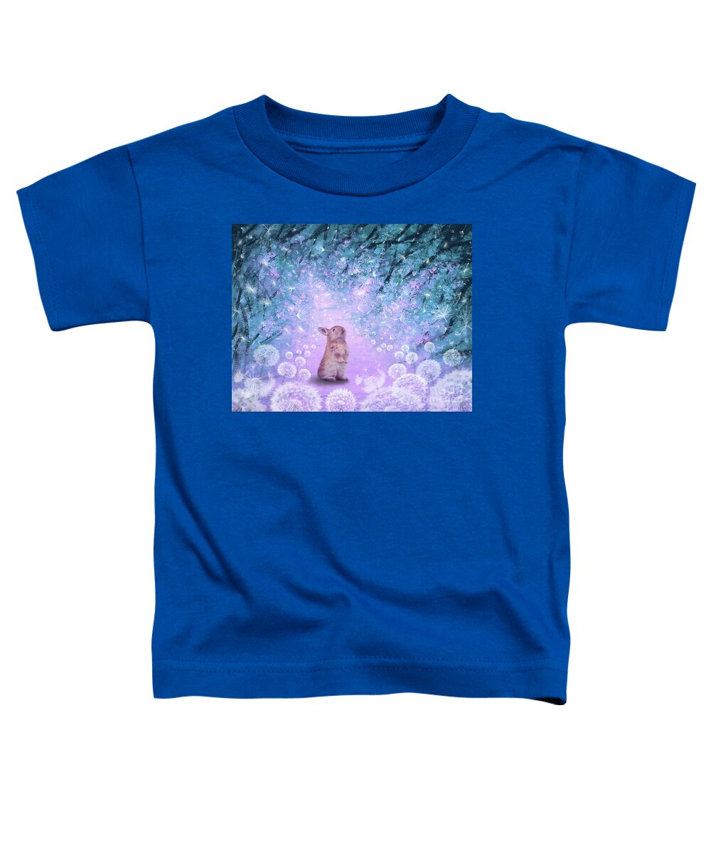Bunny Toddler T-Shirt featuring the painting Dream to Wonder by Yoonhee Ko
