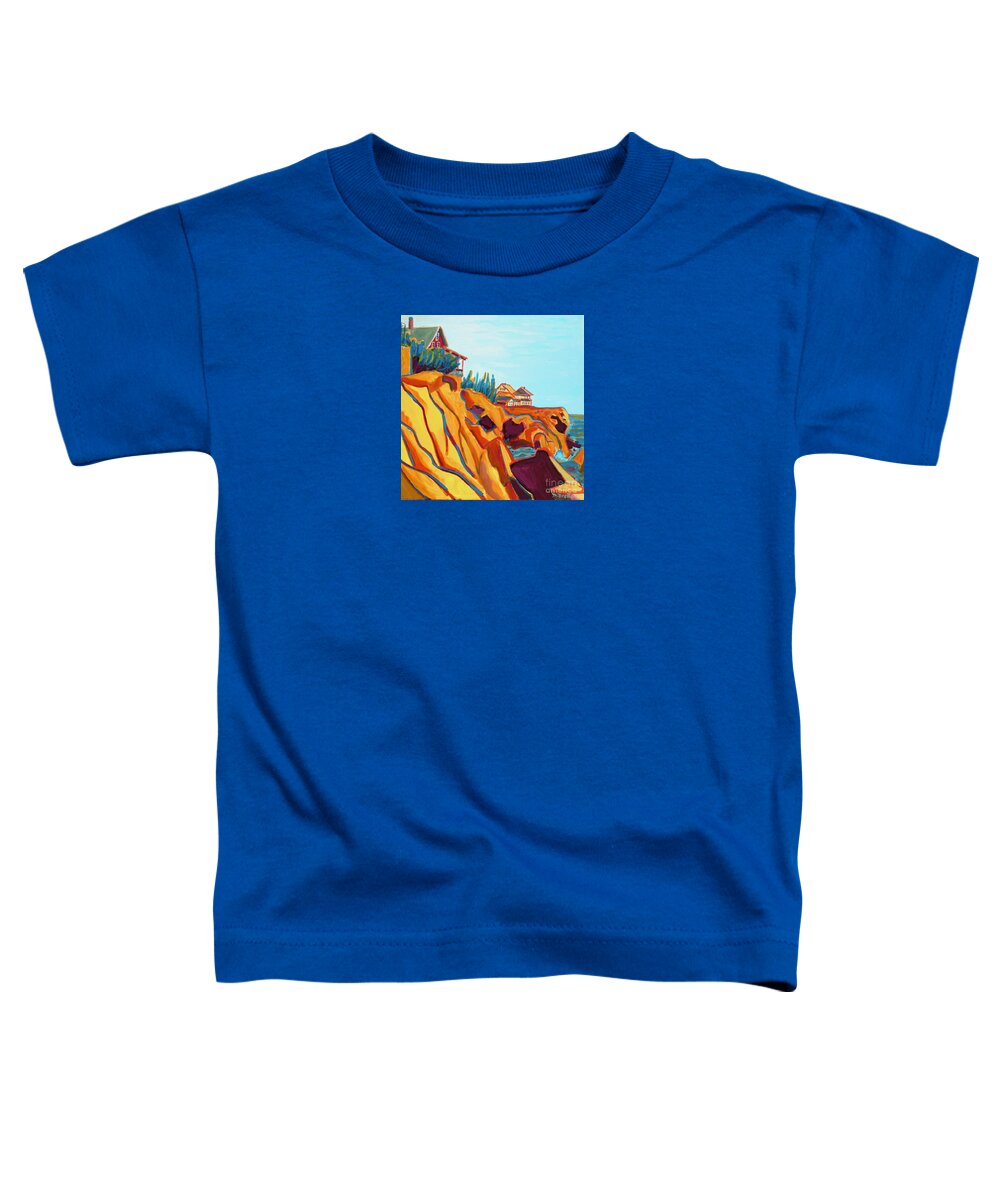 Seascape Toddler T-Shirt featuring the painting Gloucester Cliffs by Debra Bretton Robinson