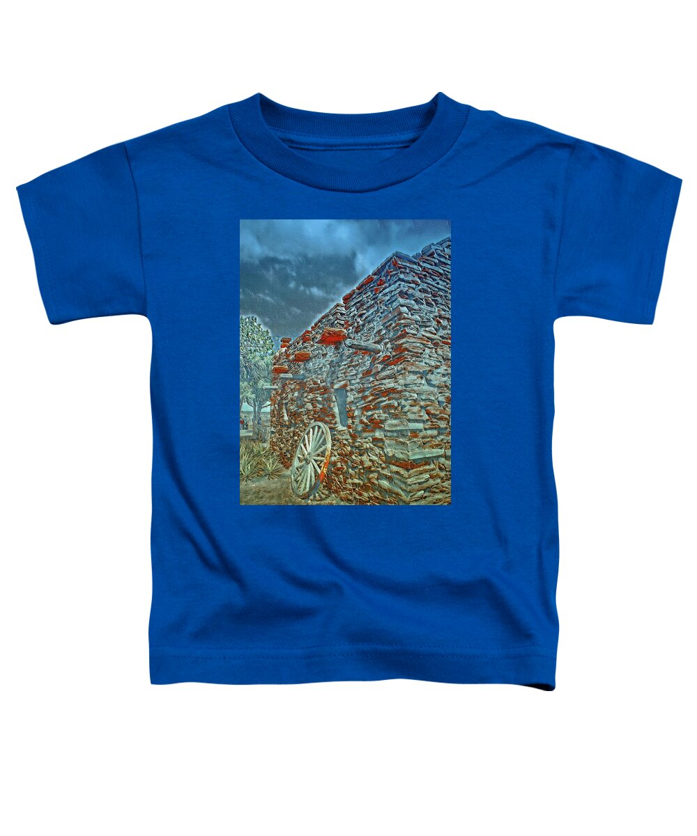Grand Canyon. Southern Rim Grand Canyon Toddler T-Shirt featuring the digital art Grand Canyon Stone House by Jerry Cahill