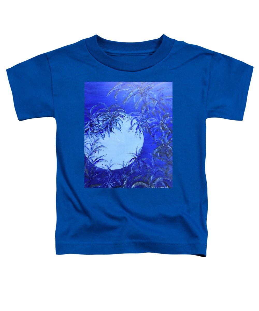 Hawaiian Blue Moon Toddler T-Shirt featuring the painting Hawaii Blue Moon by Michael Silbaugh