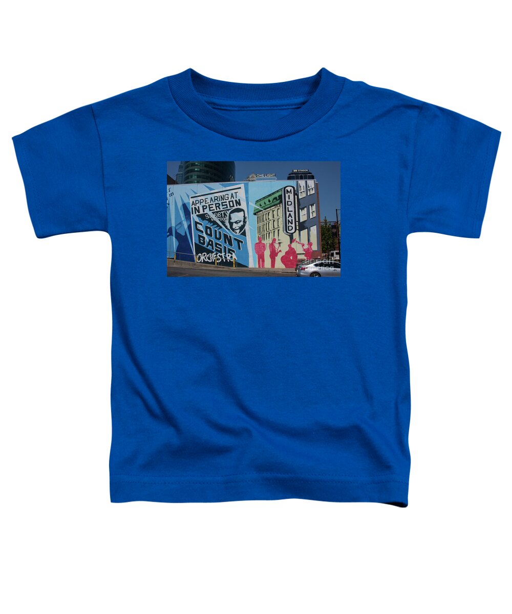 Kansas City Toddler T-Shirt featuring the photograph Kansas City building art 2 by Jim Schmidt MN