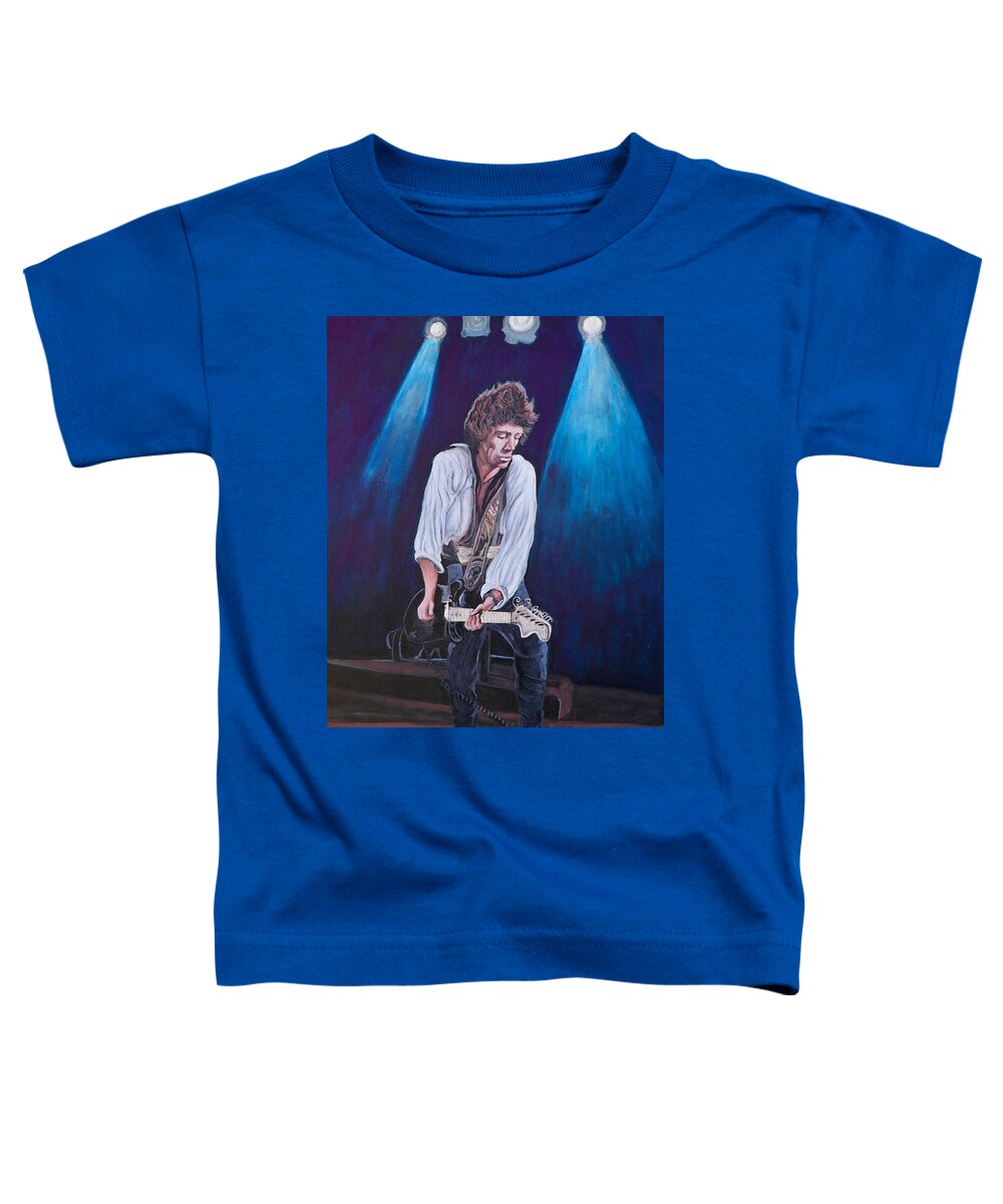Celebrities Toddler T-Shirt featuring the painting Keith Richards by Tom Roderick
