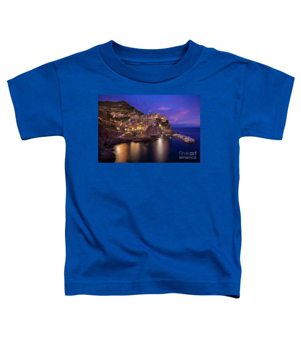 Marco Crupi Toddler T-Shirt featuring the photograph Manarola at Night by Marco Crupi