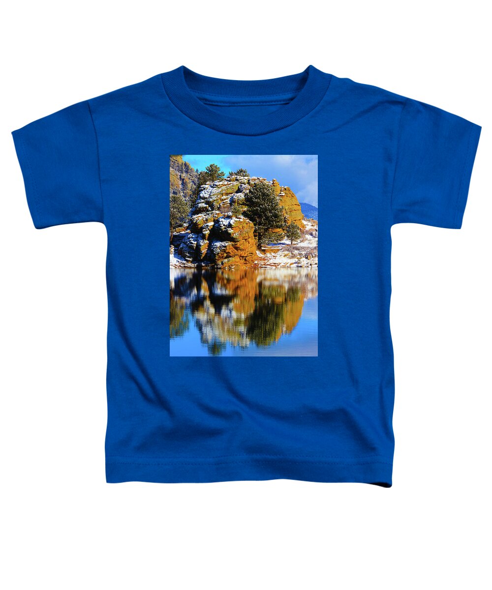 Mary's Lake Toddler T-Shirt featuring the photograph Mary's Lake by Shane Bechler