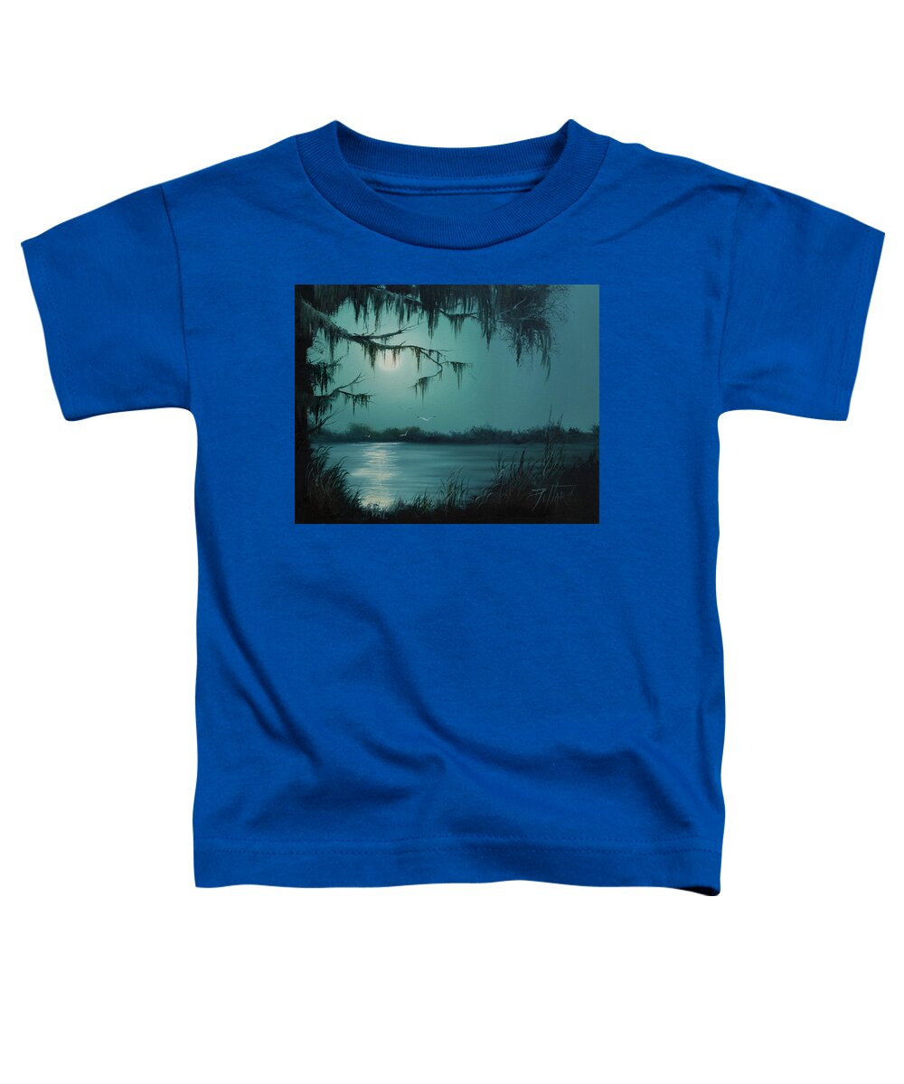 Landscape Toddler T-Shirt featuring the painting Night Flight by Lynne Pittard