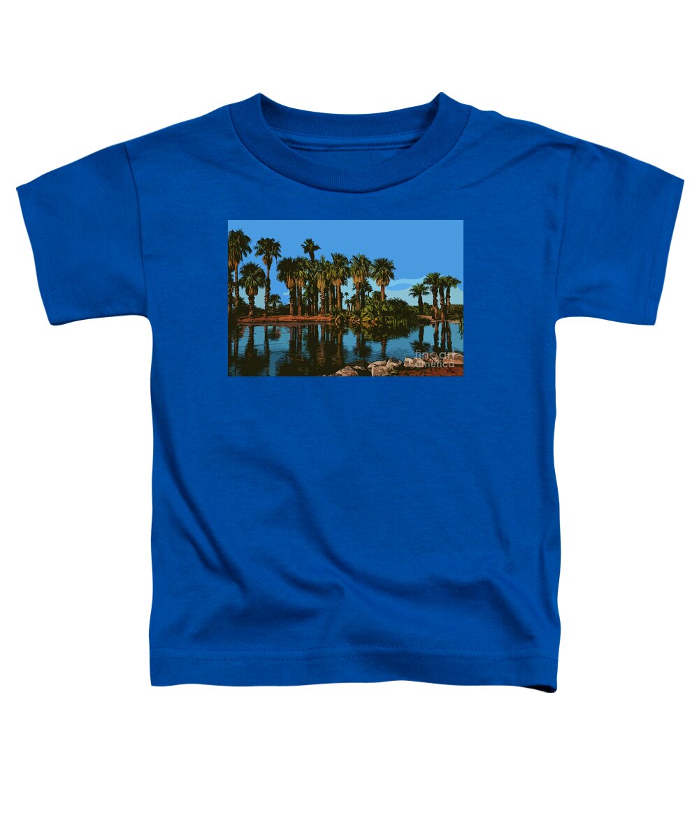 Papago Park Toddler T-Shirt featuring the digital art Papago Park Palms by Kirt Tisdale