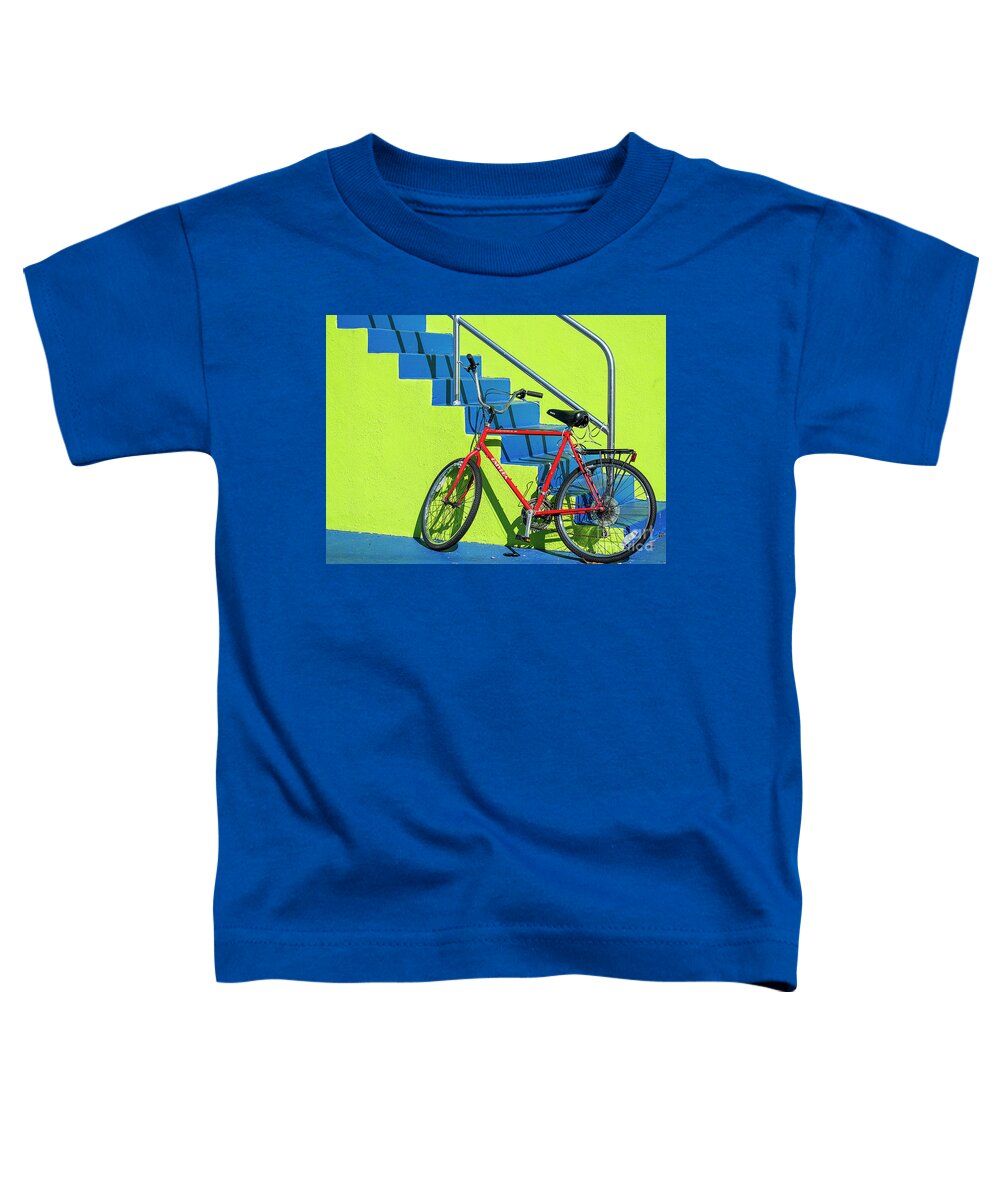 Bicycle Toddler T-Shirt featuring the photograph Red Bicycle by Lenore Locken