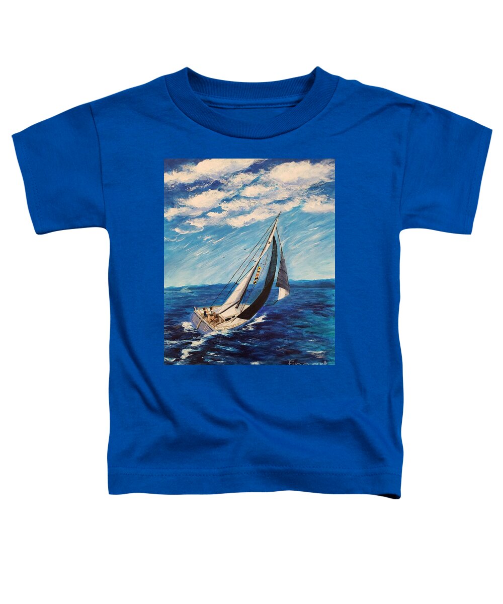 Idyll Toddler T-Shirt featuring the painting Seilglede 4 Ideal Weather by C E Dill
