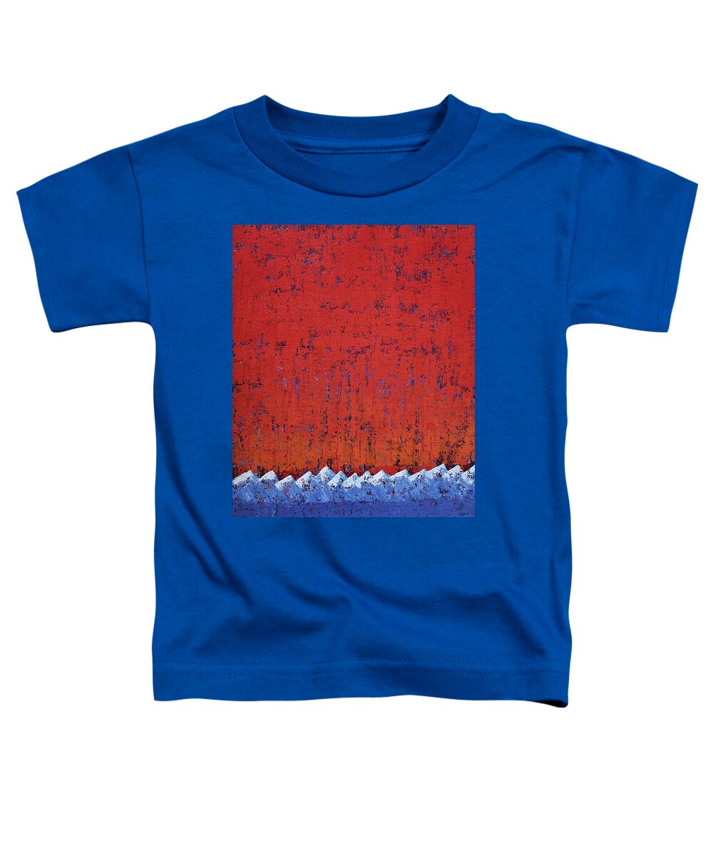 Mountains Toddler T-Shirt featuring the painting Snowcaps original painting by Sol Luckman