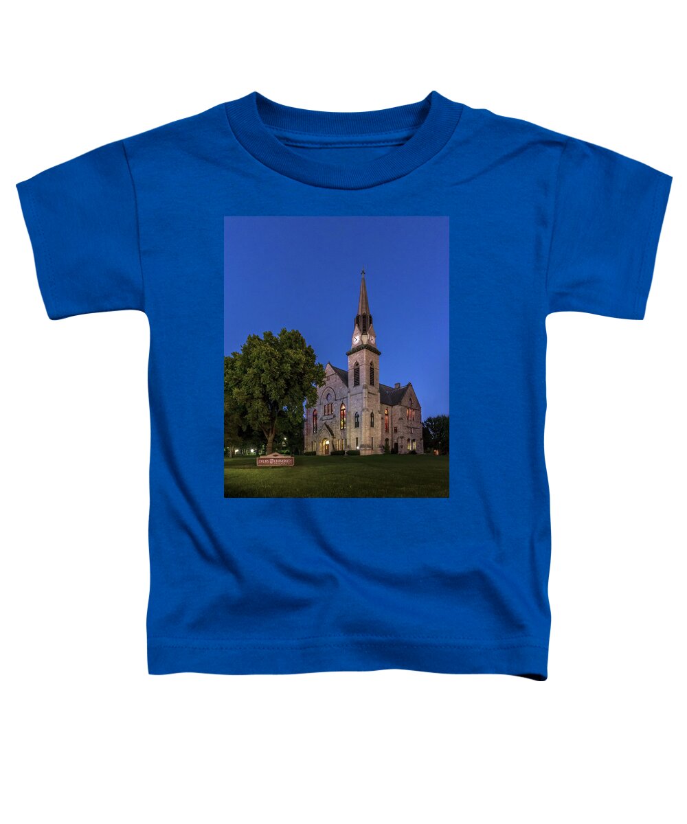 Drury Toddler T-Shirt featuring the photograph Stone Chapel at Night by Allin Sorenson