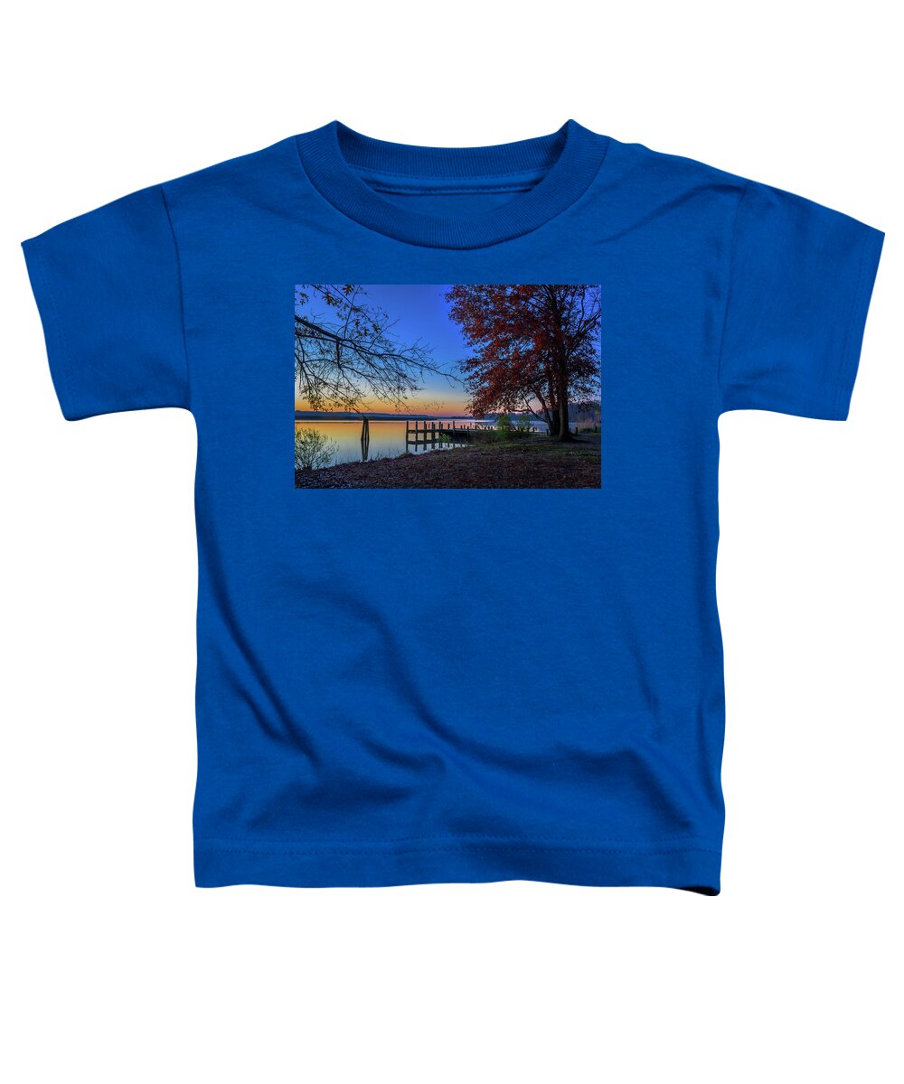 Sunrise Toddler T-Shirt featuring the photograph Sunrise on the Patuxent by Cindy Lark Hartman