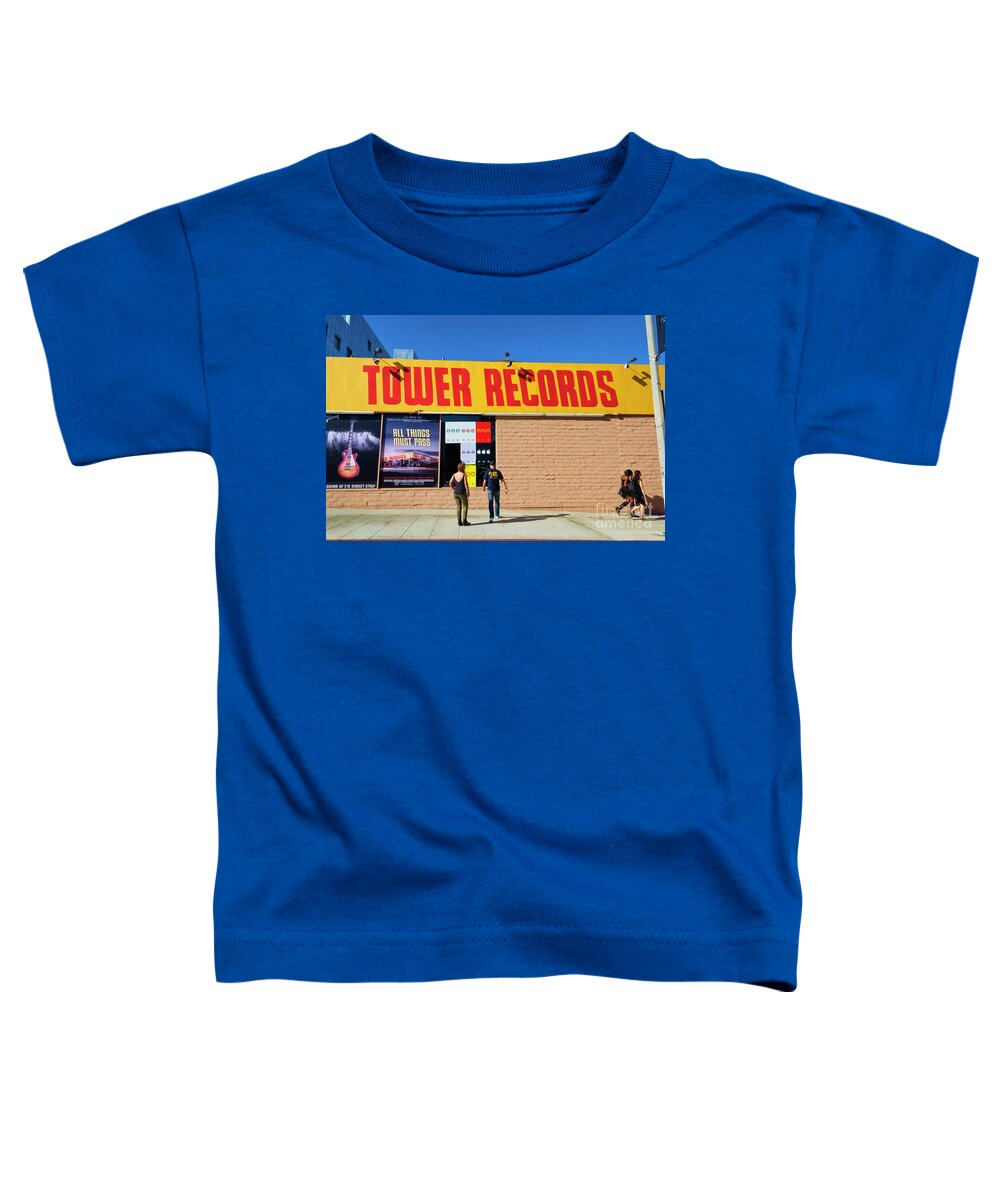 California Toddler T-Shirt featuring the photograph Tower Records by Lenore Locken