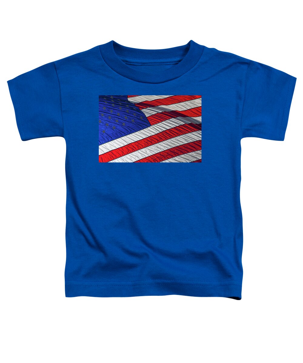 American Flag Toddler T-Shirt featuring the photograph Waving American Flag by David Smith