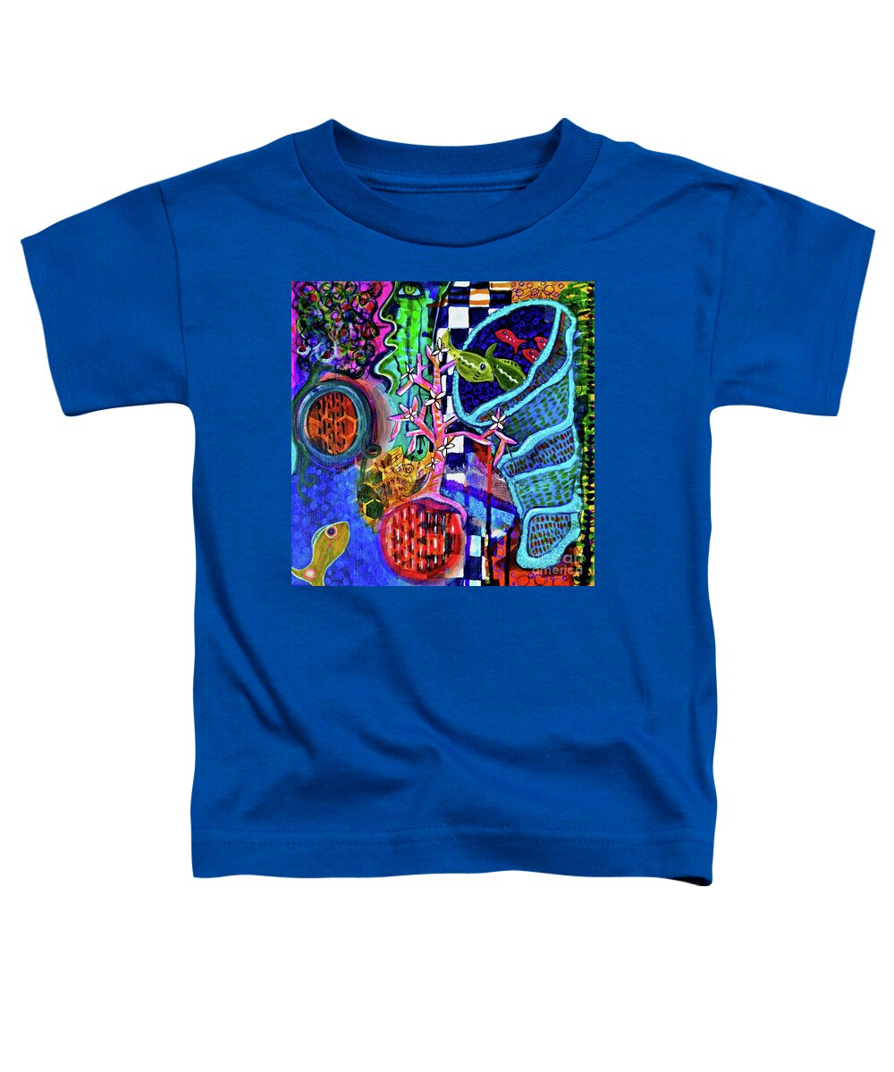 Ocean Toddler T-Shirt featuring the mixed media .. at the Pink Coral ... by Mimulux Patricia No