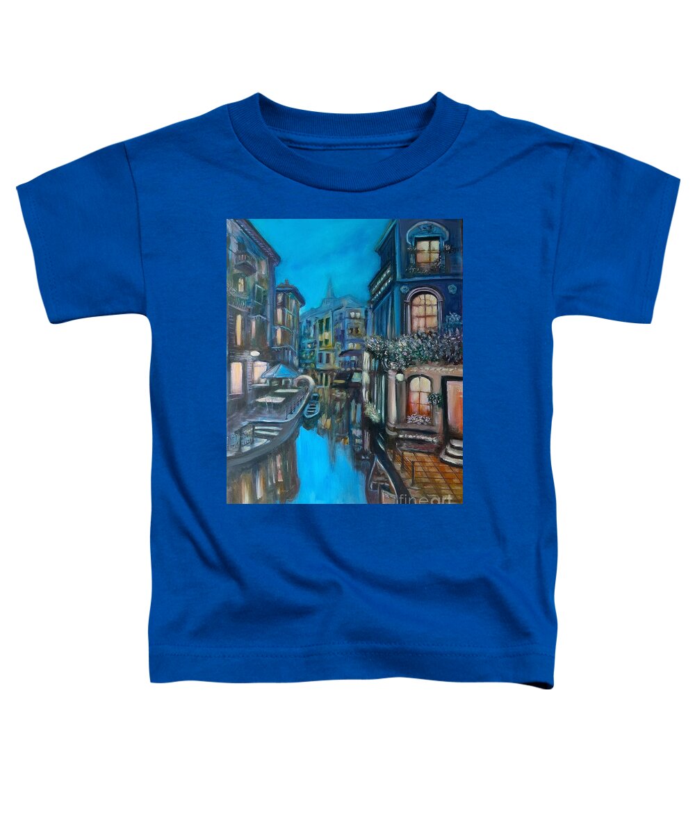 Venice Toddler T-Shirt featuring the painting Evening in Venice #1 by Deborah Nell
