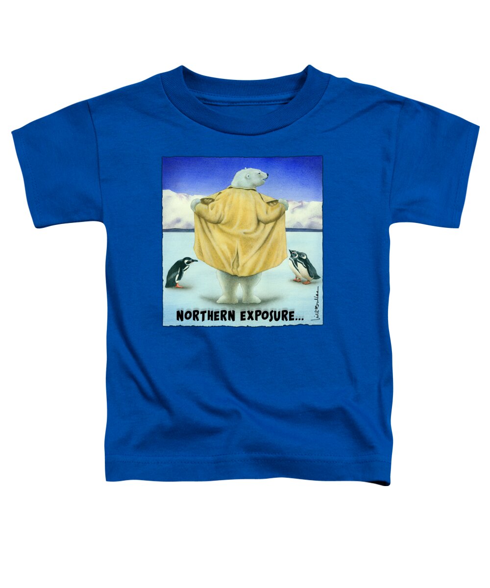 Polar Bear Toddler T-Shirt featuring the painting Northern Exposure... #1 by Will Bullas