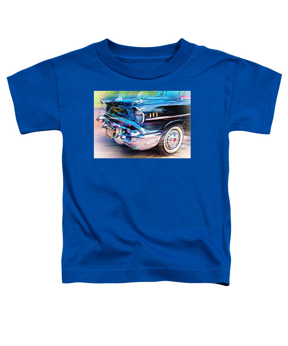 1957 Toddler T-Shirt featuring the digital art 57 Chevy by David Manlove