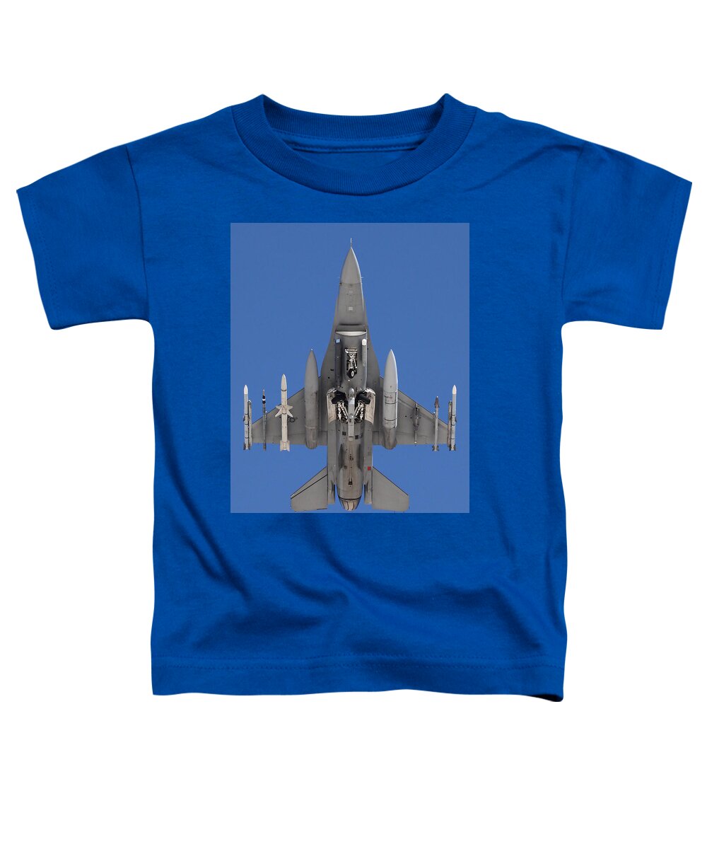 Falcon Toddler T-Shirt featuring the photograph F-16 Declaring Emergency over Nellis by Custom Aviation Art