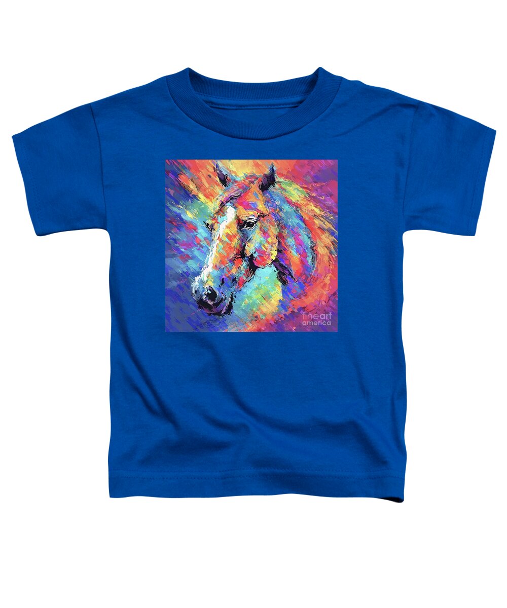Abstract Toddler T-Shirt featuring the digital art Abstract Horse Portrait - 01931 by Philip Preston