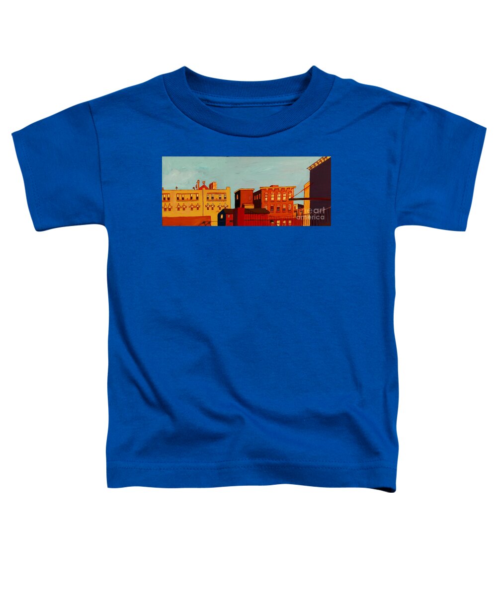 Landscape Toddler T-Shirt featuring the painting Across the Canal by Debra Bretton Robinson