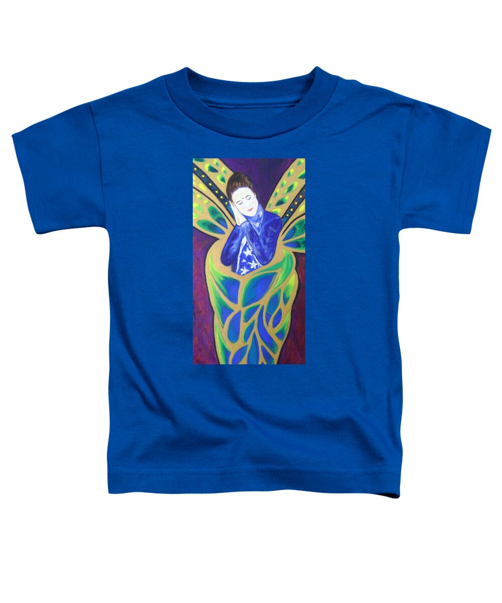 Angel Of Dreams Toddler T-Shirt featuring the painting Angel of Dreams by Therese Legere