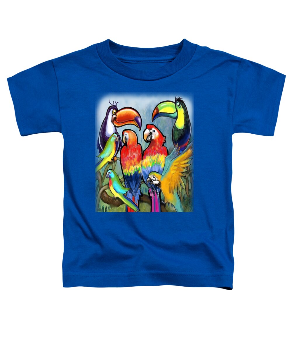 Bird Toddler T-Shirt featuring the painting Tropical Birds by Kevin Middleton