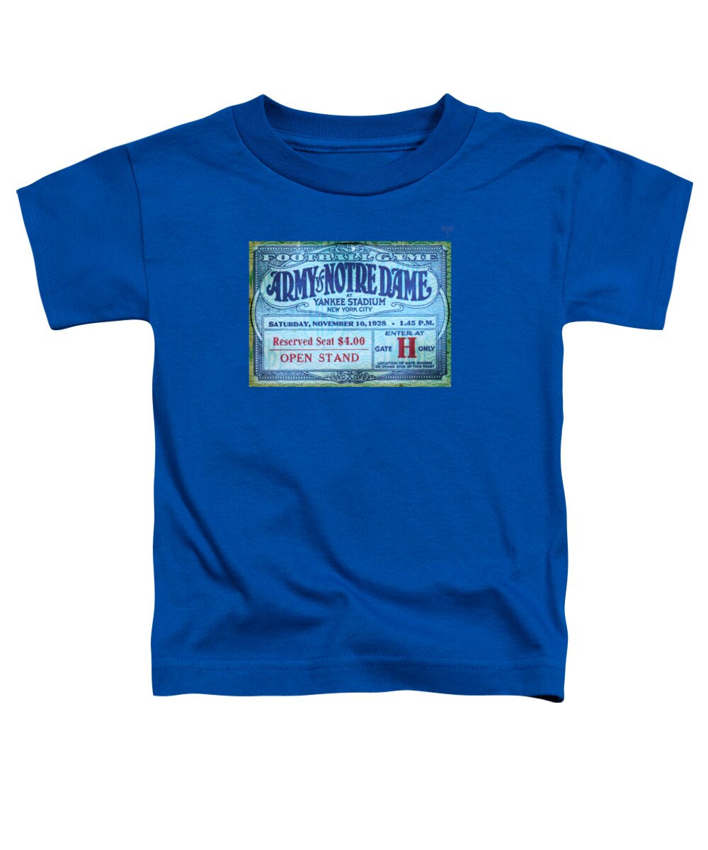 1928 Toddler T-Shirt featuring the mixed media 1928 Army vs. Notre Dame Football Ticket Stub Art by Row One Brand