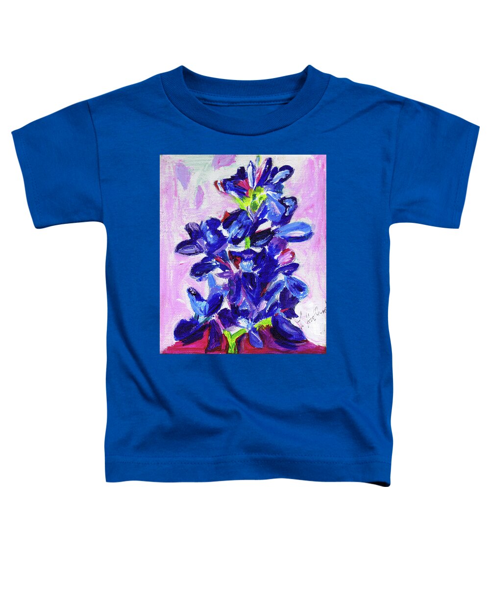 Flower Toddler T-Shirt featuring the painting Texas Bluebonnet by Genevieve Holland
