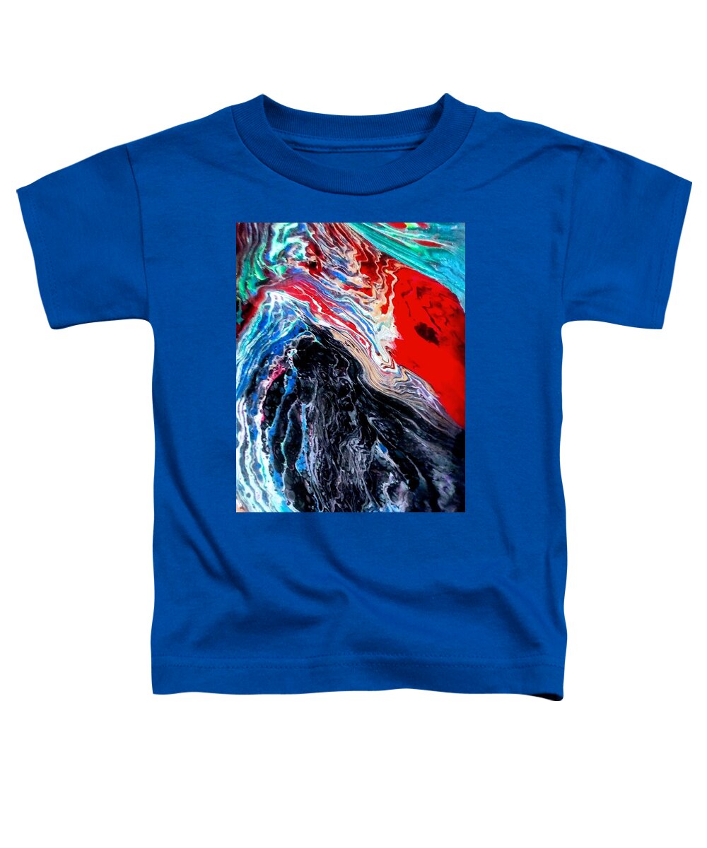 Cave Toddler T-Shirt featuring the painting Cave Dweller by Anna Adams
