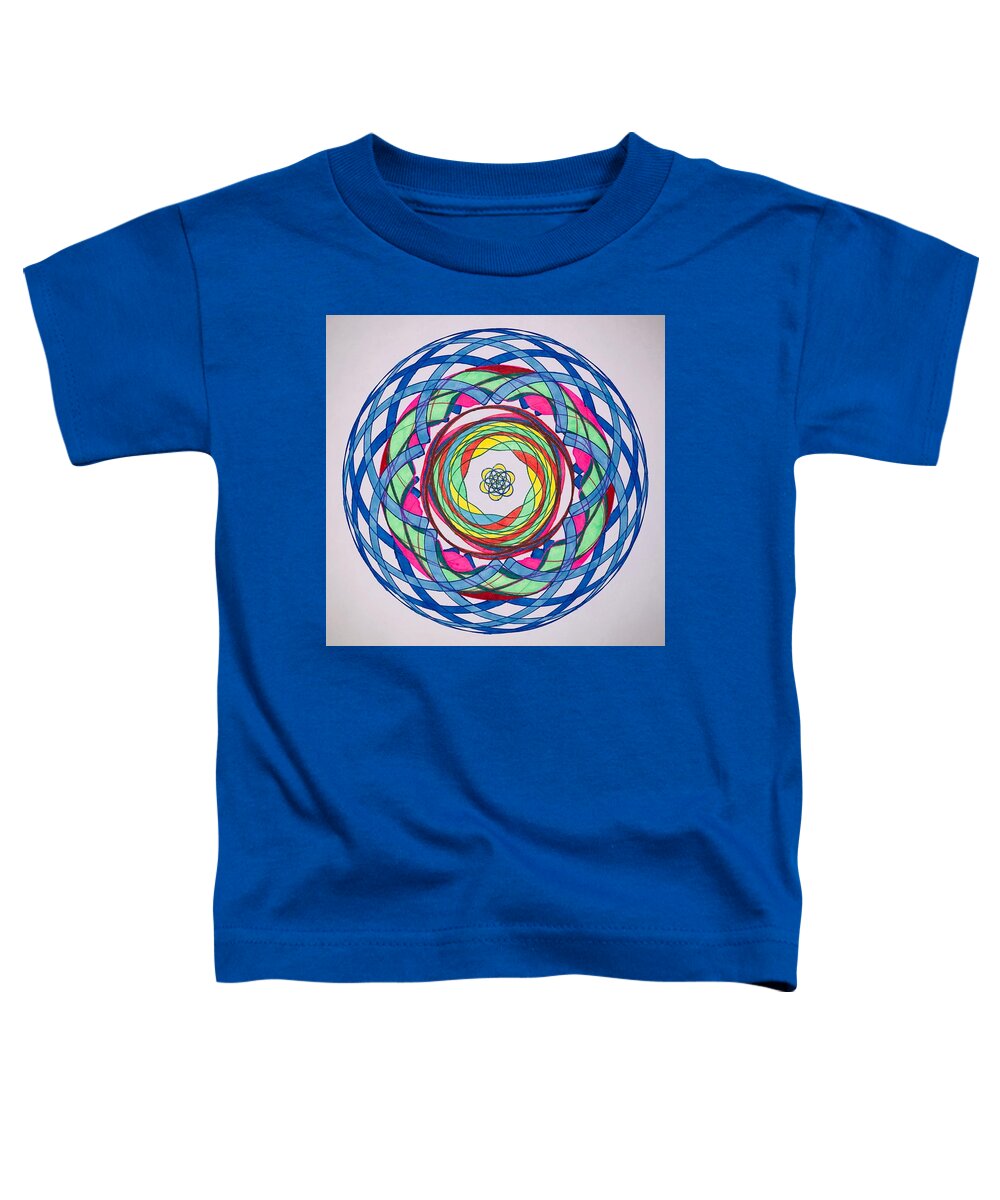 Blue Toddler T-Shirt featuring the drawing Chakra Series #7 by Steve Sommers
