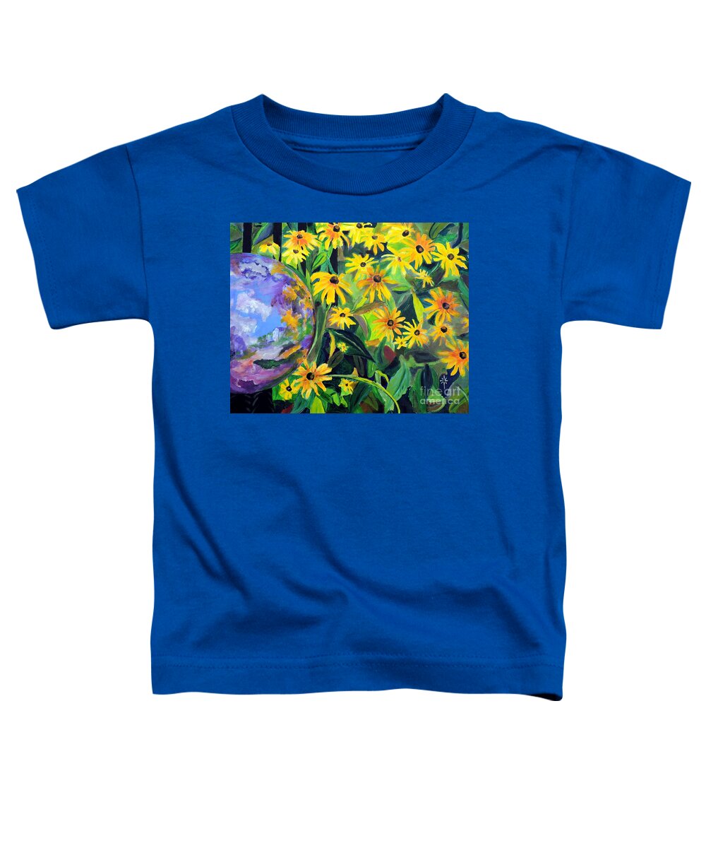 Black Eyed Susans Toddler T-Shirt featuring the painting Contrasts by Jodie Marie Anne Richardson Traugott     aka jm-ART