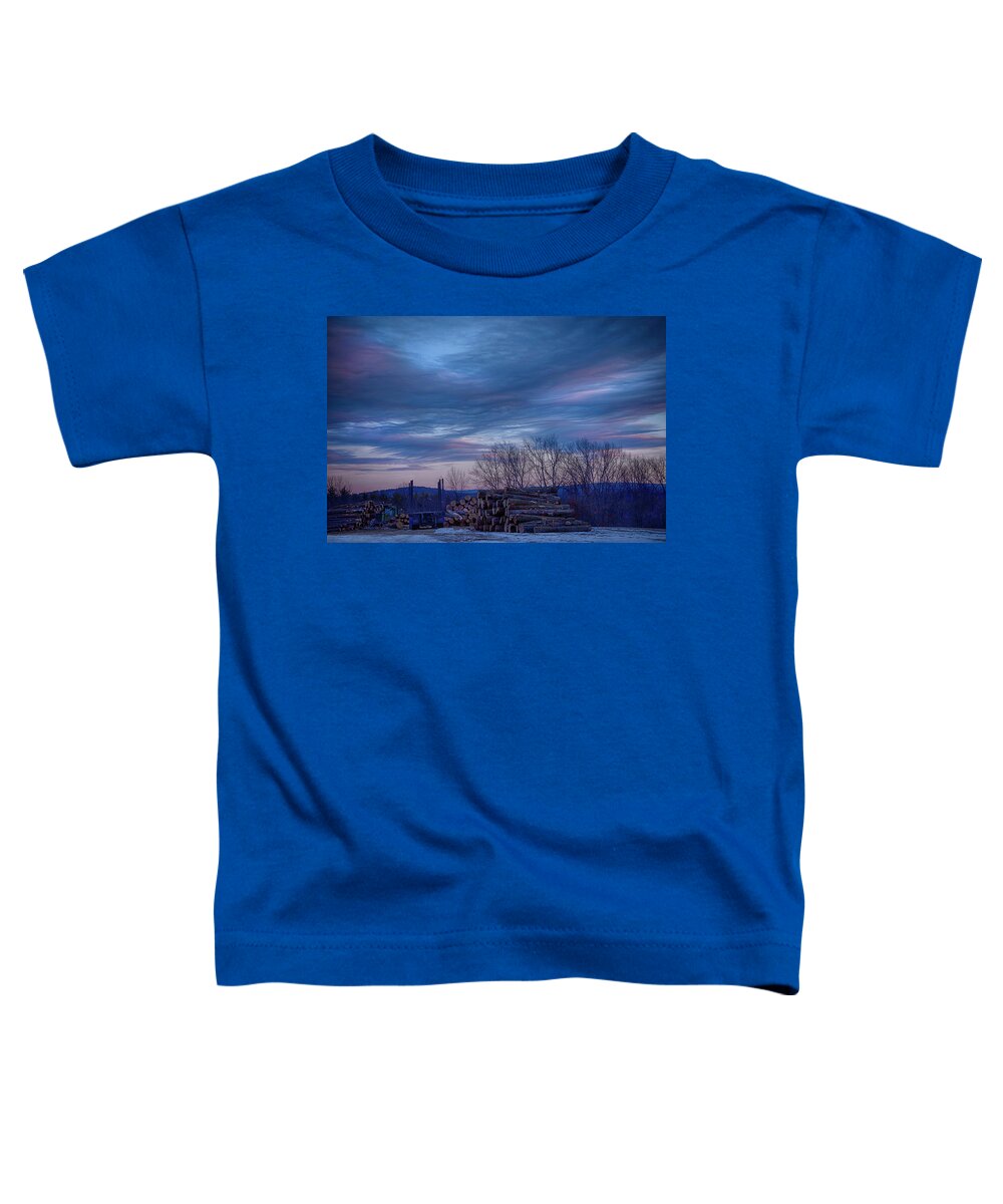 Logs Toddler T-Shirt featuring the photograph Cotton Candy Sunset by Joann Vitali