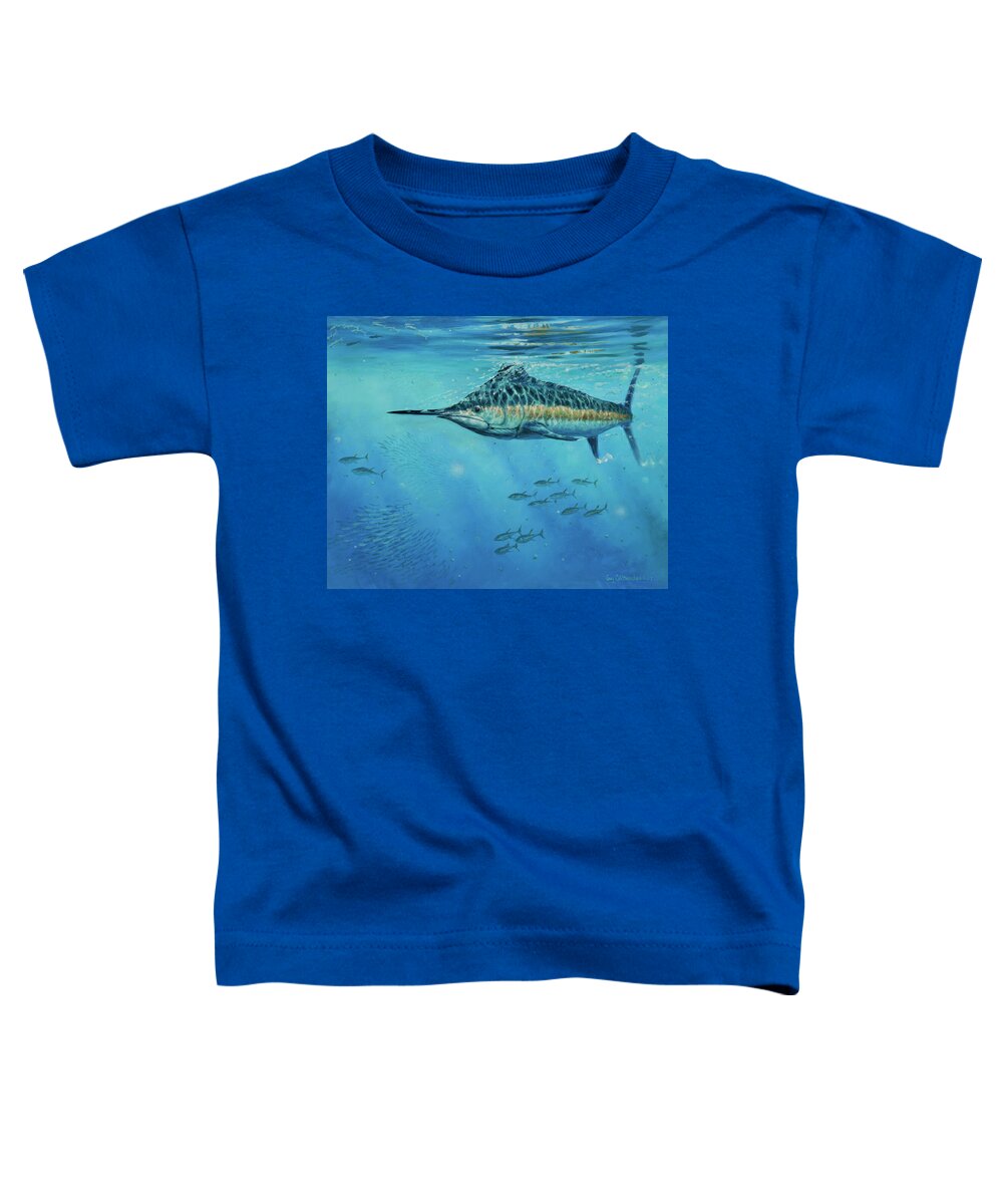 Blue Marlin Paintings Toddler T-Shirt featuring the painting Cruise Missle by Guy Crittenden