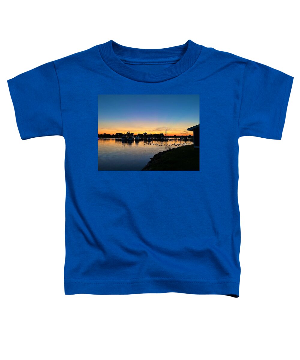 Ducks Toddler T-Shirt featuring the photograph Ducks at Dusk by Chris Montcalmo