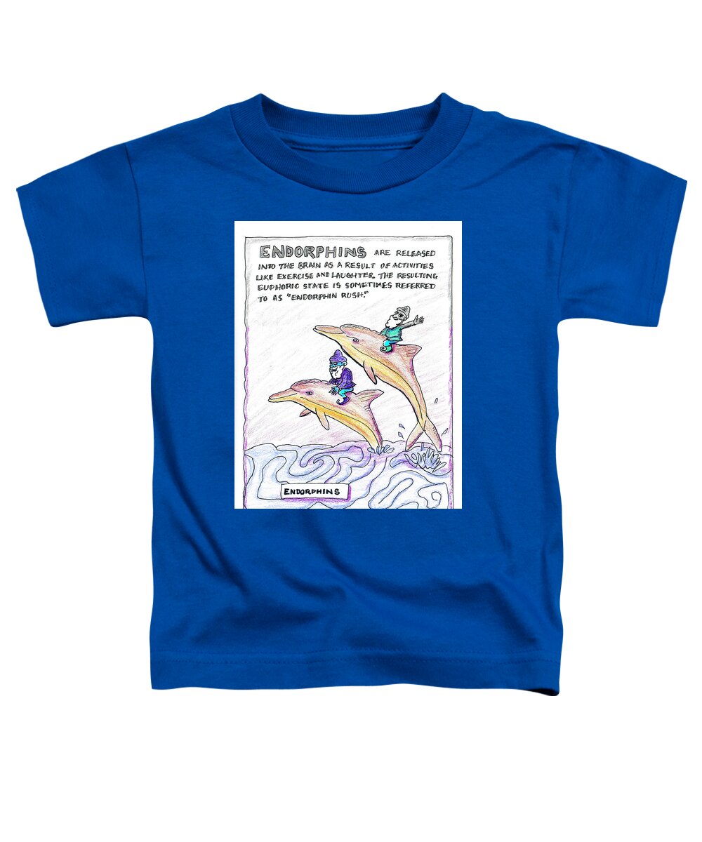 Endorphins Toddler T-Shirt featuring the drawing Endorphins by Eric Haines