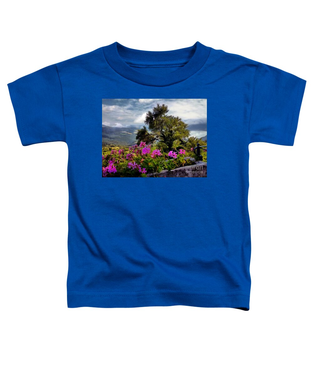 Umbria Toddler T-Shirt featuring the photograph Flower Box Over Umbria by Sea Change Vibes