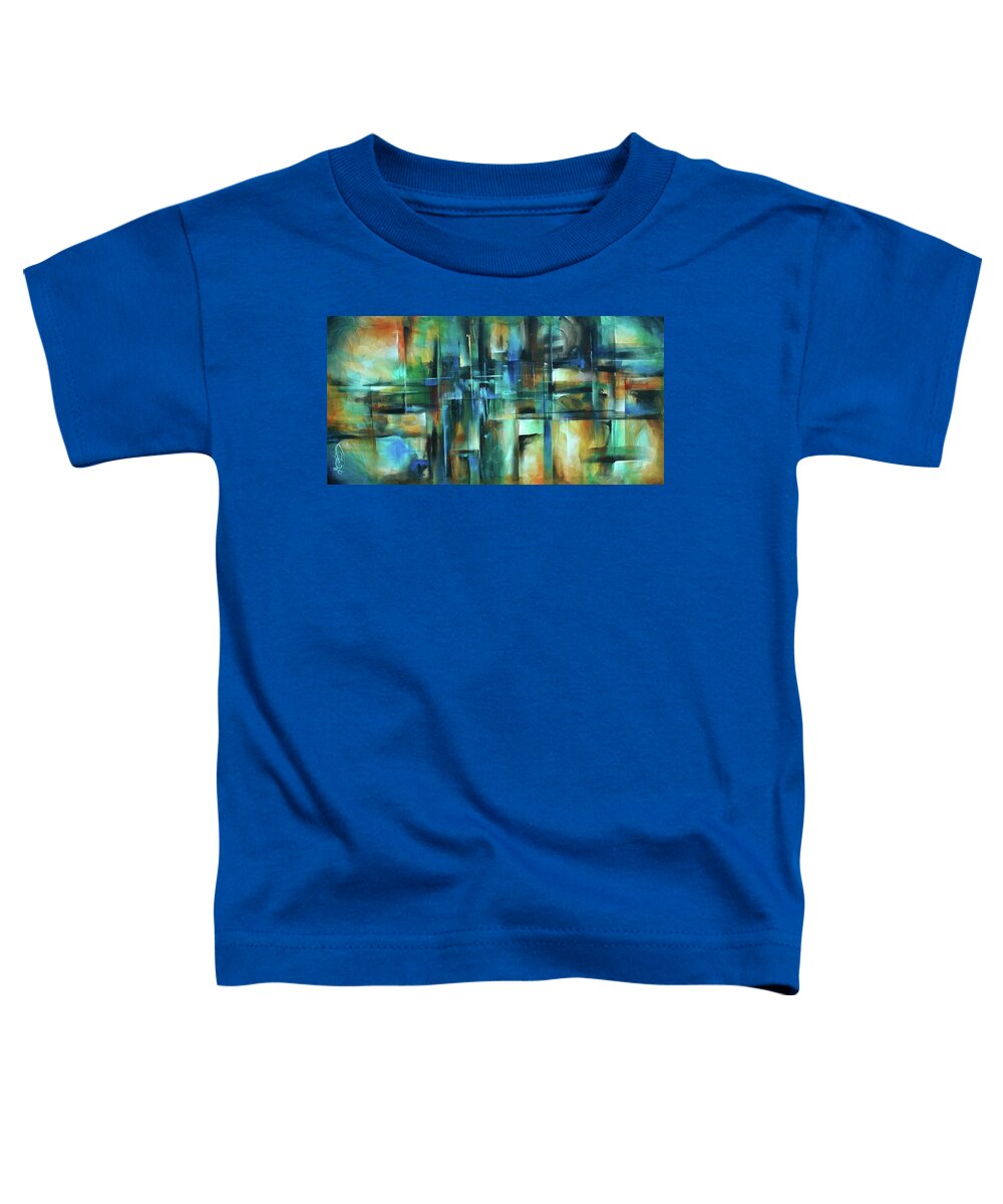 Abstract Toddler T-Shirt featuring the painting Fractured View by Michael Lang
