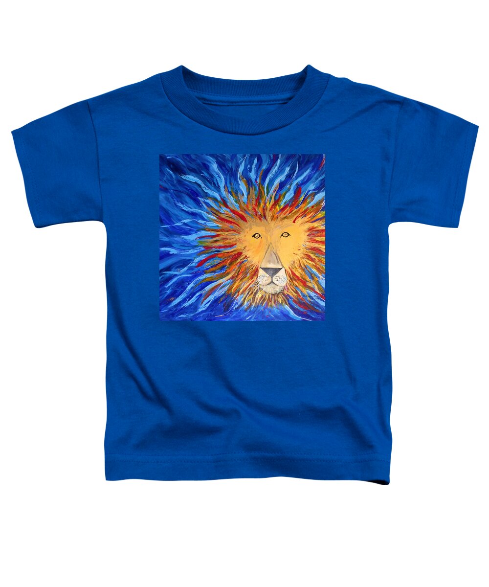 Lion Toddler T-Shirt featuring the painting God Loves Us by Deb Brown Maher