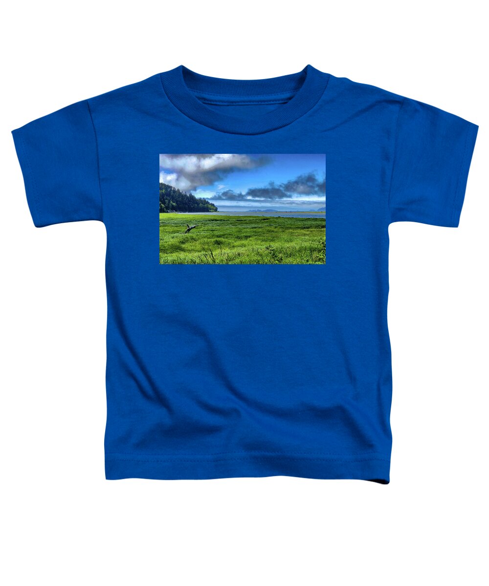 Landscape Toddler T-Shirt featuring the digital art Green Reed Sea by Chriss Pagani