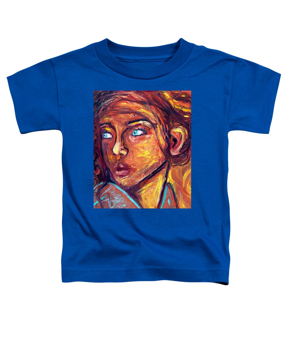 Lady Toddler T-Shirt featuring the painting Heat by Chiara Magni