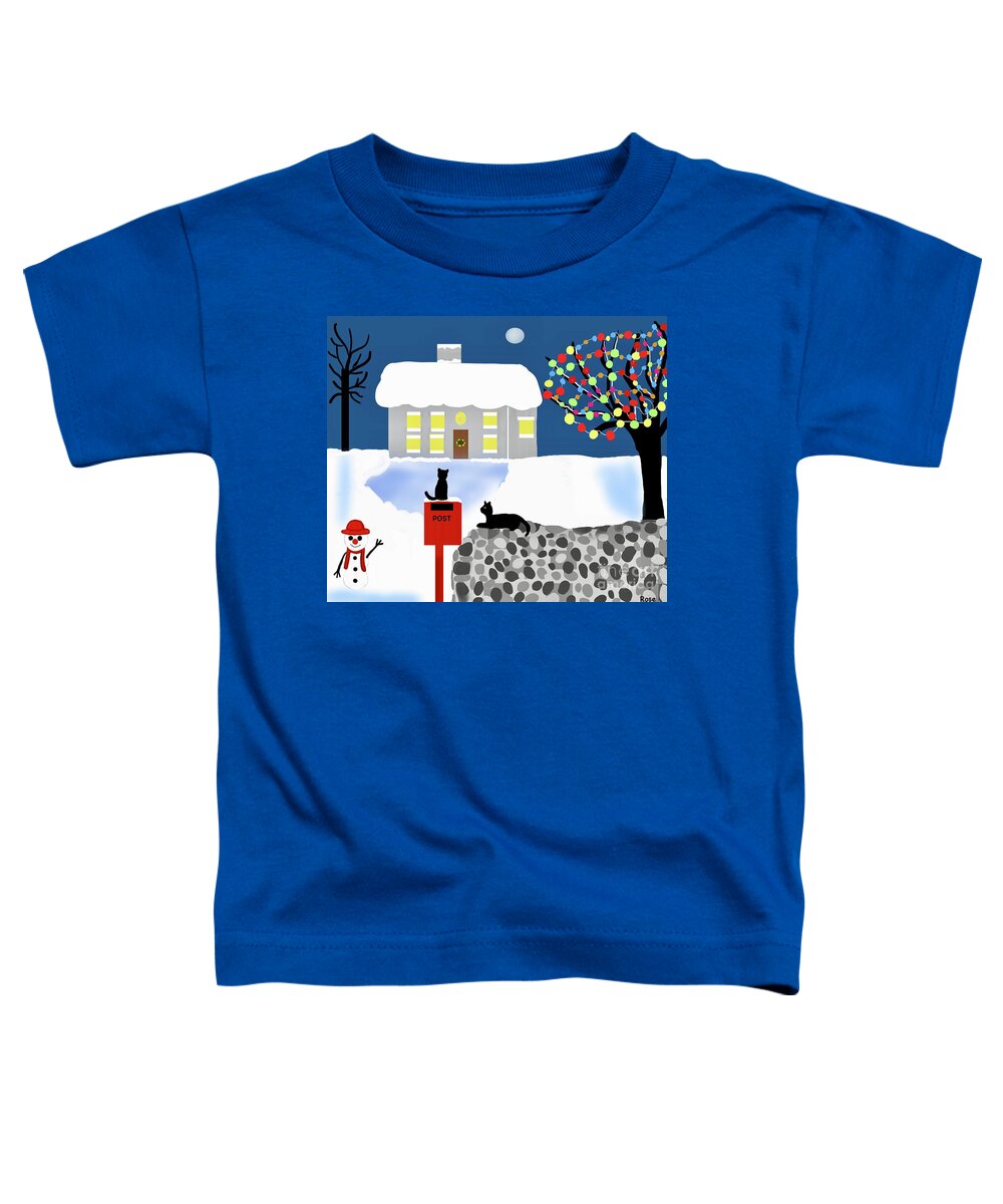 House Toddler T-Shirt featuring the digital art Home for Christmas by Elaine Hayward